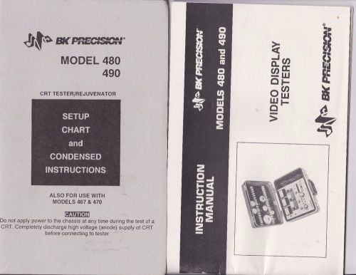 B&amp;K BK Precision model instructions CRT 480 490 setup chart &amp; Instruction Manual