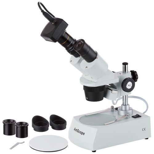 Amscope se305r-px-p 5x-10x-15x-30x forward stereo microscope + digital camera for sale