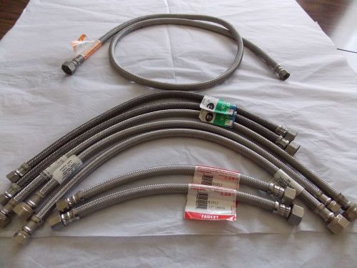 Lot of 8 fluidmaster etc. brands various lengths 1/2&#034; by 3/8&#034; faucet/dishwasher for sale