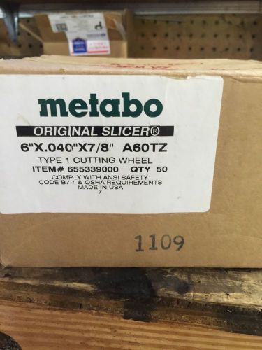 Metabo Slicer Cut Off Wheel 6&#034; X .040&#034; (Box of 50) A60TZ Type 1