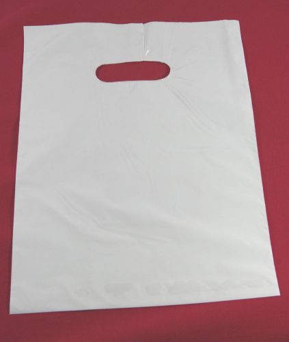10 20&#034; x 5&#034; x 20&#034; NEW WHITE GLOSSY Low-Density Premium Plastic Merchandise Bags