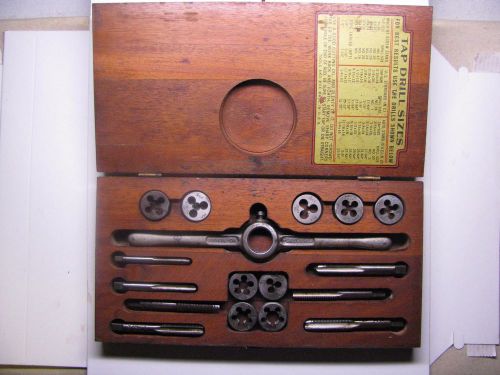 Antique tap &amp; die set in wooden case-very nice-american made for sale