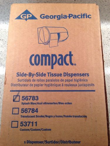 Georgia Pacific Compact Side By Side Tissue Dispenser NIB #56783 Blue And White