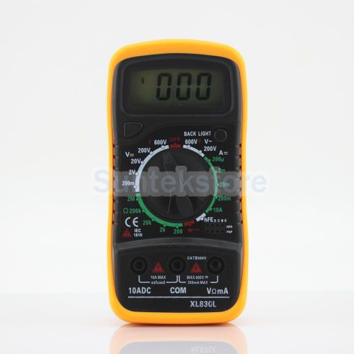 Digital Voltmeter Ammeter OHM Multimeter Volt AC DC Tester XL-830L Yellow