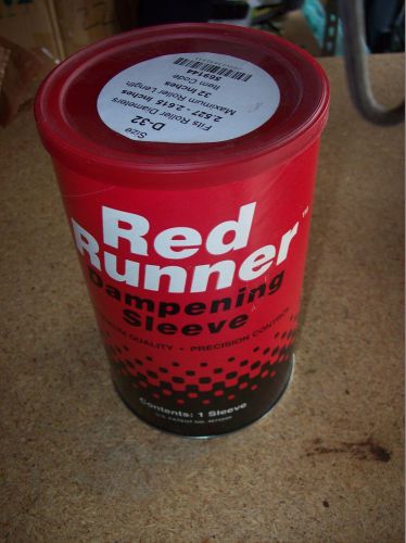 New red runner dampening sleeve d-32 fits roller 2.527 to 2.516&#034; ; 32 inch long for sale