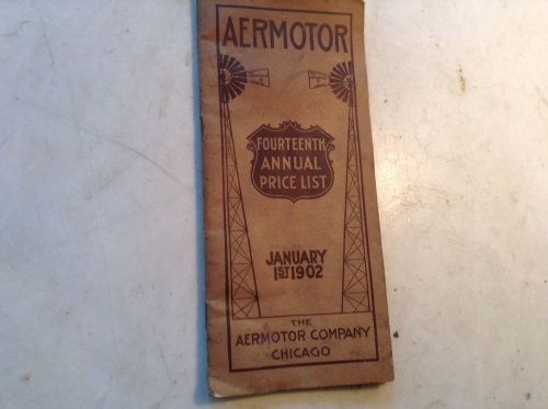 1902 Aermotor Co Pricelist Parts &amp; Accessories Waterpump Hit Miss Steam Engine
