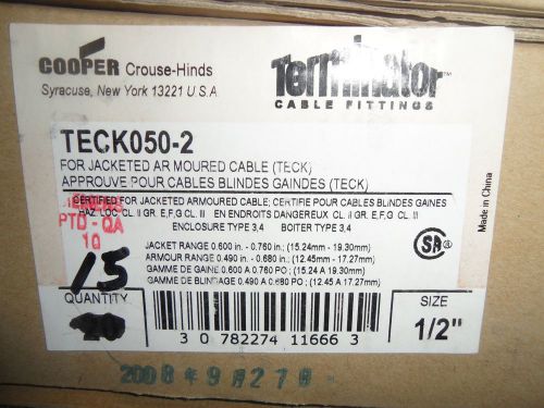 Cooper crouse-hinds teck050-2 watertight connector .600 - 0760  nib  lot of 15 for sale