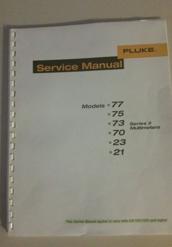 Fluke service manual 77,75,73,70,23,21 for sale