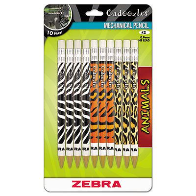 Cadoozles Mechanical Pencil, Refillable, #2, Assorted Barrels, 0.7 mm, 10/Pack