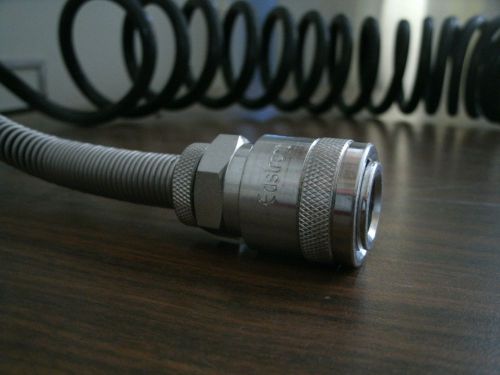 Edstrom  5&#039;  hose with qd plug x qd socket connections stainless steel spring for sale