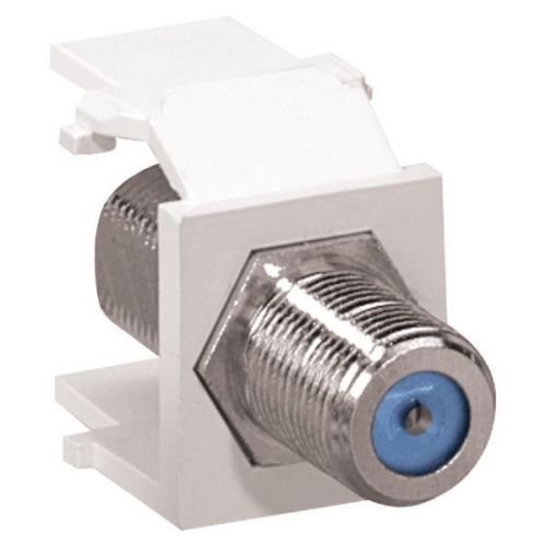 Leviton 41084-fwf quickport nickel-plated f-type adapter - white for sale
