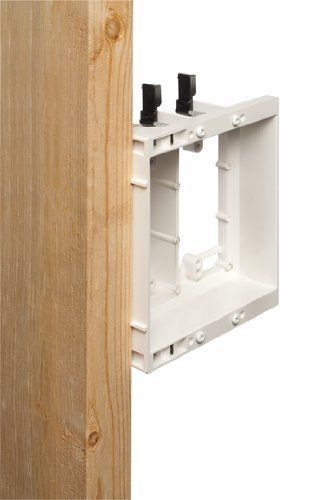 Arlington TVBU505 1 TV Box Recessed Outlet Wall Plate Kit 2 Gang White 1 Pack