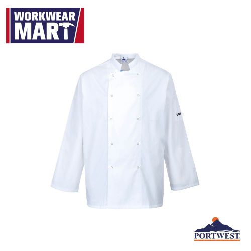 Chef Jacket Long Sleeved Kitchen Cook White Hospitality M-2XL UC833