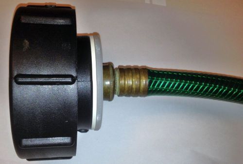 275 330 gallon ibc tote tank valve adapter 4&#034; coarse thread x brass hose adapter for sale