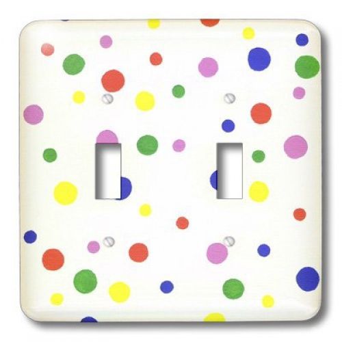 3dRose LLC lsp_12702_2 Colorful Polka Dots, Double Toggle Switch