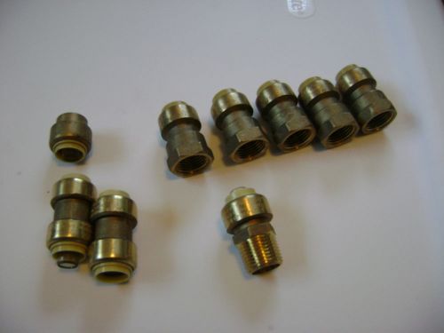 LOT OF 9 PIECES 1/2&#034;  SHARKBITE TYPE  PUSH ON FITTINGS