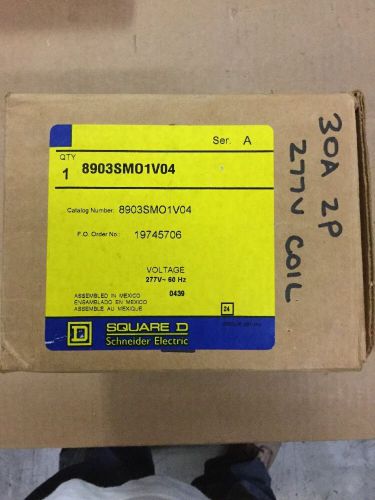 Square d 8903smo1v04 lighting contactor 277vac coil 30a 2p for sale