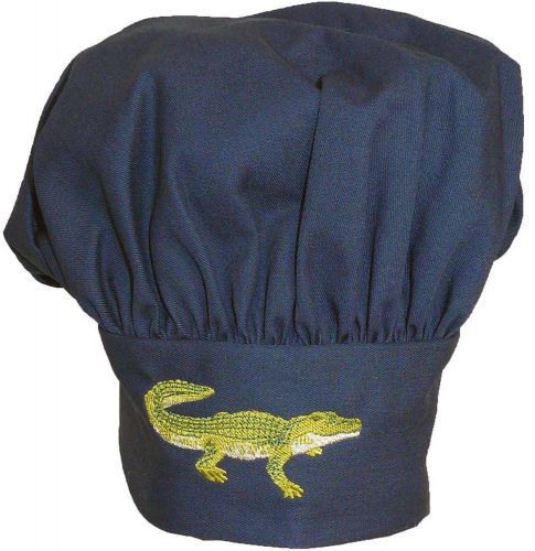 Green Alligator Crocodile Chef Hat Adult Size Navy Reptile Monogram Embroidered