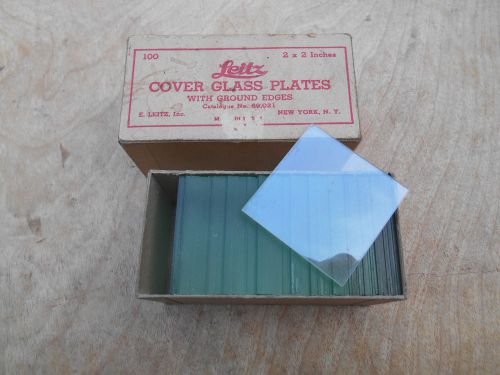 LEITZ COVER GLASS PLATES , 2 x 2&#034; , WITH GROUND EDGES , 85 - 90 PCS