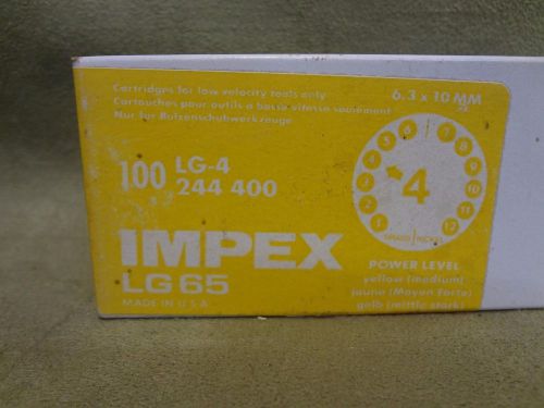 Impex LG65 Powder Actuated Tool Stud Driver CARTRIDGES ONLY lg-4 244400