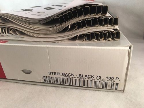 Box of 50 Unibind Steelback Black 75-100p Type 12 Covers