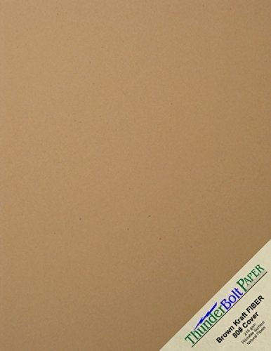 ThunderBolt Paper 100 Brown Kraft Fiber 80# Cover Paper Sheets - 8.5&#034; X 11&#034;