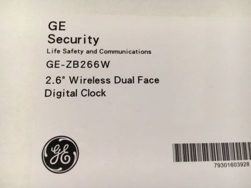 GE Security 2.6&#034; Wireless Dual Face Digital Clock - GEZB266W,  w/Wireless Remote