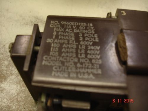 Cutler Hammer Electric Relay Contactor  110 Volt  220 v Welding Machine 6-172-21