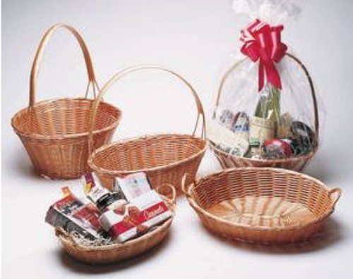 Expressly Hubert (88526) Plastic Wicker Baskets Oval With Handle