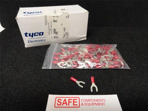 AMP TYCO 8-32054-1 Red PIDG 22-18 AWG Tong Spade Terminal #10 Stud QTY-10  D41