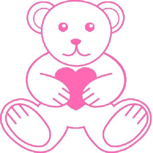 30 Custom Pink Heart Bear Personalized Address Labels