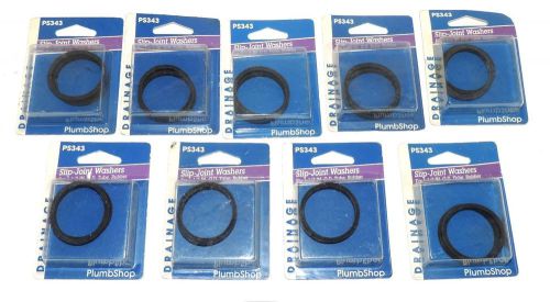 LOT OF 9 NEW PLUMBSHOP DRAINAGE PS343 SLIP JOINT WASHERS FOR 1-1/2&#034; OD