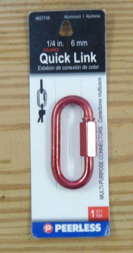 LOT OF 50 PEERLESS 1/4&#034; (6MM) QUICK LINK ANODIZED ALUMINUM RED