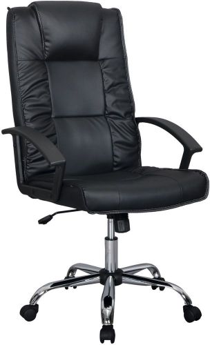 Executive Black Office Chair Leather Ergonomic High Back Computer Desk Home