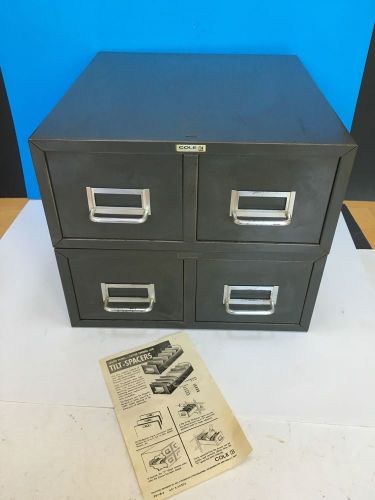 4 Drawer Cole Steel Metal Filing Cabinet File Vintage Stackable Storage