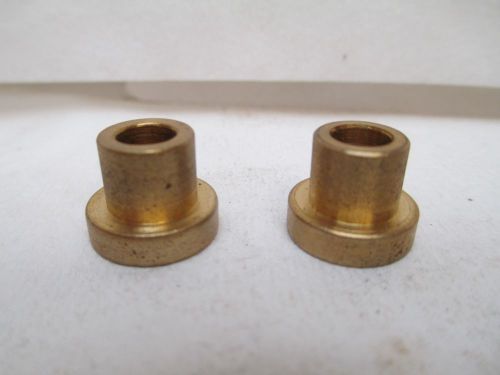 New no name brass bronze flanged bushing 15/64&#034; id 25/64&#034; od &#034;lot of 2&#034; for sale