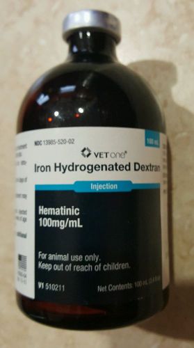 IRON HYDROGENATED DEXTRAN INJECTION HEMATINIC 100 ML/ML FOR ANIMAL USE ONLY