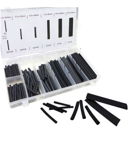 127PC 7 SIZES WIRE WRAP ELECTRICAL CONNECTION HEAT SHRINK TUBING ASSORTMENT