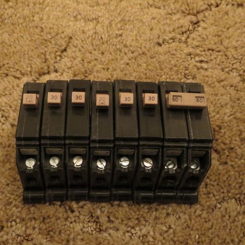 Cutler Hammer Circuit Breakers 2-CH120, 4-CH130, 1-Ch260 Lot of 7