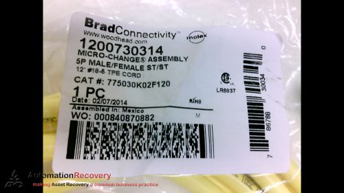 BRAD CONNECTIVITY 775030K02F120 CABLE, MALE/FEMALE, STRAIGHT/STRAIGHT,, NEW