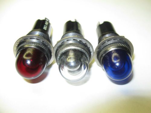 (3) Vintage DIALCO Panel Mount Indicator Lights with 1819 Bulbs Steampunk
