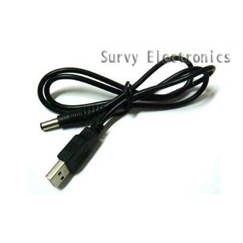 2Pcs USB to DC Plug Connector 2.1x5.5mm 5V Power Supply Cable Black New