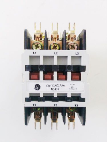 General electric cr453ac3aaa definite purpose contactor 3 pole 120 volt coil nib for sale