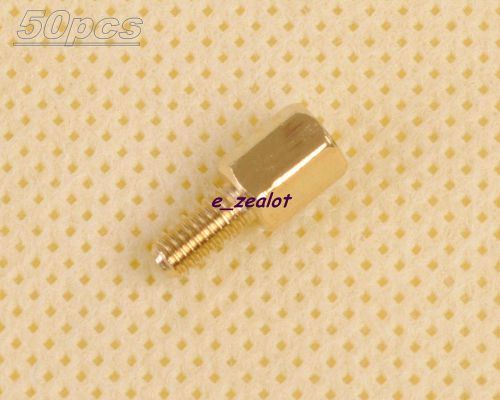 50pcs new m3 male 6mm x m3 female 6mm brass standoff spacer m3 6+6 for sale