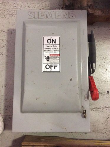Siemens Heavy Duty Safety Switch 60 Amp 240 Volt HF222N Fusible 2 Pole
