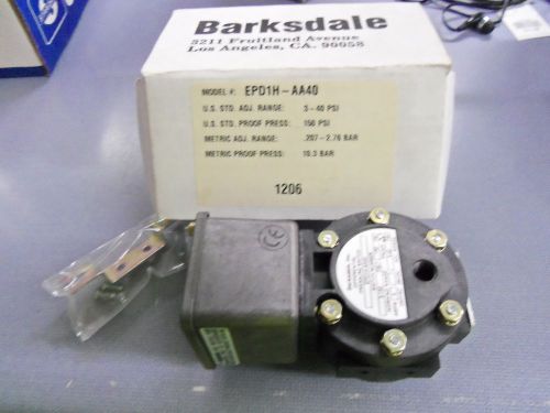 NEW BARKSDALE EPD1H-AA40 ADJUSTABLE DIFFERENTIAL PRESSURE SWITCH L@@K FREE SHIP