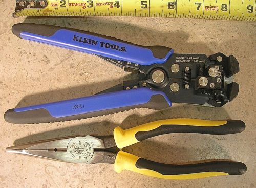 Klein tools model no. j203-8n long nose pliers &amp; no. 11061 stripper/cutter set for sale