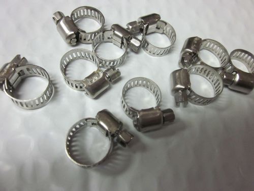 10pc 1/2&#034; clamp stainless steel hose clamps 1/4&#034; - 1/2&#034; goliath industrial tool for sale