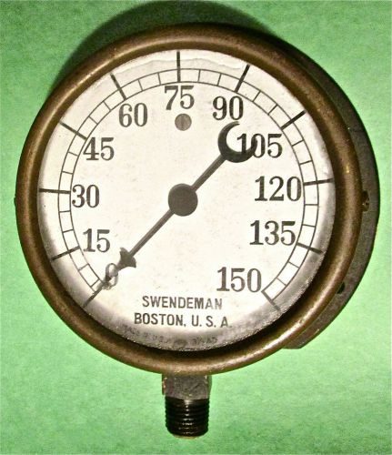 Vintage Swendeman Industrial Pressure Gauge