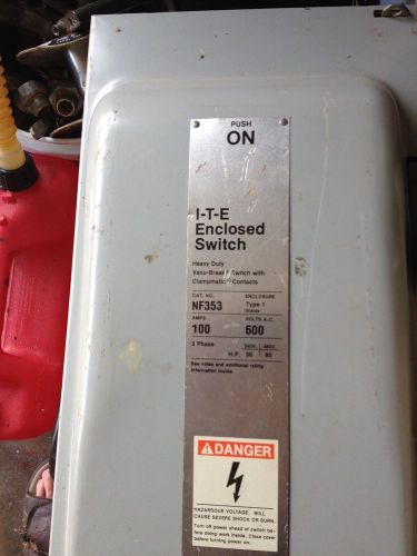 Used  siemens ite enclosed switch 100 amp 600 v for sale